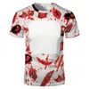 T-shirt da uomo T-shirt a maniche corte tie-dye fai-da-te Halloween terrificante per uomo/donna/bambino Top in poliestere oversize casual ad asciugatura rapida T-shirt