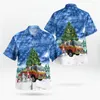 Camicie casual da uomo Harajuku Moda Albero di Natale colorato Hawaii Camisas Stampa 3D Unisex Pantaloni a vita bassa Streetwear Camicia corta Abbigliamento per uomo