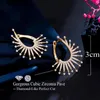 Boucles d'oreilles pendantes ThreeGraces brillant zircon cubique feu d'artifice forme couleur or petit cerceau de goutte pour les femmes à la mode bijoux de fête quotidienne ER824