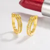 Hoop Earrings Classical Crystal Bling Diamonds Gemstones Clip On Small For Women 18k Gold Filled Jewelry Brincos Accessories