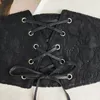 Cinture Abito decorativo da donna con cintura larga elastica in pizzo con coprivita nero