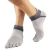 Chaussettes de sport 1 paire hommes coton cinq doigts course Footable respirant Calcetines cheville court bas