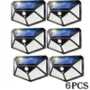 2/4/6/8pcs 100 LED 태양 정원 조명 벽 조명 야외 태양열 램프 PIR 모션 센서 태양열 햇빛 거리 조명 정원 빛