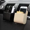 Organizer per auto 1 pz Borsa portaoggetti Presa d'aria Accessori per scatola porta telefono multifunzionale in pelle