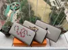 Moda Mulheres Bolsa de Embreagem Palina PU PU PULHA ZPIPE zapper Lady Ladies Long Classical Burse With Box Card 60017 Top