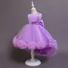 Vestidos femininos l￭quidos de fios de flores la￧o doce cauda sem mangas Princesa Fantas