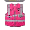 Другое защитное оборудование L Safety Vest с отражающей полосой Высокая видимость карманы на молнии работы работа ANSI Clas Bdesybag Amvzx