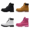 أحذية Men Men Boots مصمم رجال نسائي أحذية جلدية أعلى الحذاء الشتوي للكاحل ل Cowboy أصفر أزرق أسود وردي المشي لمسافات طويلة 36-46 جودة