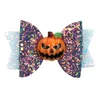 Accessoires pour cheveux 20pcslot Glitter Bows avec des poignées de citrouille Halloween Clips pour les filles Dance Party Barrettes 220908