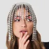 Bröllopshårsmycken Stonefans Bling Rhinestone Wig Chain Clips for Women Handmade Crystal Multi-Layer Hat Tillbehör T220907