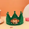 Decoração de festa Animal Felt Crown Hat Birthday Birthday Caps 1st Hats Born Baby Shower Head Band 1 Year Decor 220908