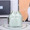 Duet Re Nylon Shoulder Bag Designer Soft Fabric Zipper Pocket Metal Hardware Bucket Bag Drawstring Closure Handbag Crossbody Purse