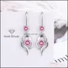 Fascino Cuore Charms S925 Timbro Orecchini Sier Blu Rosa Bianco Zircone Orecchino Gioielli Cristallo lucido Nappa Cerchi Piercing F Dhseller2010 Dh3U9