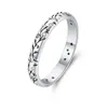 Серебряное тисненовое винтажное рисунок для женщин простое серебряное кольцо.