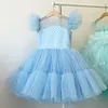 Robes de fille Robe de fille d'été Fête d'anniversaire Robe de princesse Enfants Robe à pois Robe de fille de fleur Tutu de mariage Robes moelleuses Vestidos 220908