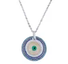 Colliers de bijoux pendentifs Eye Round Chain Collier Zirconi Bijoux Crystal Crystal CZ Fashion Charm JS35