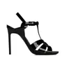 Opyum High Heels Sandals Ankle Strap Slides Patent Leather Squared-Toe Sandal Lambskin Designer Luxury Women Sandals Party Wedding Shoes