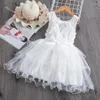 Fille robes robe pour fleur dentelle sans manches dos nu princesse été mariage anniversaire demoiselle d'honneur fête robe formelle enfants Ches