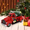 Party Decoration Truck rouge Classic Rustic Vintage Metal Pickup Methup Red Christmas Home Office décor Childrens Cadeaux décorations de Noël # T2G 220908