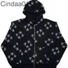 Star Print Sweater Jacket Fall Winter Hooded Cardigan Zipper Loose Men's And Women's Fashion Brand Top Coat