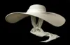 صيف 25 سم كبيرة الحافة القش قبعة بيضاء strappy الشريط الشمس في الهواء الطلق قبعة الشاطئ سفر واقية من أشعة الشمس القبعات الكاملة واسعة