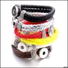 Bedelarmbanden colorf etnische stijl geweven touwband armband fit 18 mm snap knoop charmes bangle sieraden voor vrouwen mannen dr. Dhseller2010 dhrw9