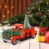 Украшение вечеринки рождественские красные металлические грузовики детские винтажные грузовики с подвижным колесным рождественским столом Декор Рождественский год