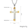 Colliers de pendentif 316l Collier de croix en acier inoxydable pour Jésus pour mâle Collier de vers de la Bible chrétien Hombre Wholesale