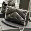 Toppkvalitet LOULOU handväska lyxiga designers väskor äkta läder messenger crossbody kedja axelväska KVINNA nyckelkort Plånbok Handväska Toes MM Svart