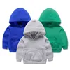 Hoodies Sweatshirts Children's hooded sweater 2022 new spring and autumn cotton solid color sweater boys and girls hoodie 0908