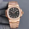 40 mm Mens Automatyczne diamentowe zegarek Zielona tarcza Super Luminous Cal325 Ruch mechaniczny wodoodporny data stal nierdzewna