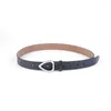 Belts Triangle Buckle Belt All-match Women's Leather Cow Two-layer Ladies Heart-shaped