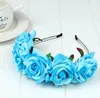 Halloween Red Rose Hair Band hairhoop Cosplay Costume Party Flannel Flowers Crown Headband Festival Hair Garland Wedding Headpieces 6pcs