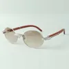 XL Diamond Designer Sunglasses 7550178 Retro redonda com pernas de madeira