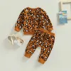 Roupas conjuntos de moda criança bebê menino menina de outono conjunto de roupas infantis urso/leopardo calças calças 2pcs roupas de roupas