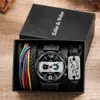 Wristwatches 4PCS Set Of Wrist Watches For Men Leather Bracelet Gift Boyfriend Fashion Street Punk Quartz Watch Reloj Hombre