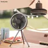 Electric Fans Beutyone Portable USB Rechargeable Mini Outdoor Camping Ceiling with Led Light 4000/10000mAh Desktop T220907