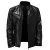 Men's Jackets 2022 Autumn And Winter Business Gentleman Stand Collar Plus Size Leather Jacket Men