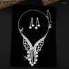 Anhänger Halsketten Braut Ornamente Krone Dreiteilige Accessoires Schmuck Wasserbohrer Haartropfen Halskette Damen Party Bankett