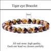 Charm Bracelets Tiger Eye Elastic Bracelets Men Handmade Jewelry Healing Energy Stone Beads Bangle For Women Bracelet Birthd Nanashop Dhdat