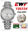 EWF slechts 126334 A3235 Automatische heren Watch 41 Cannelte ring zilver kiezerstickmarkers Jubileesteel Bracelet Super Edition Gratis serie kaart Puretime D4