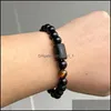 Beaded Strands 12 Constellation Bracelets Men Black Stone Tigers Eye Strands Bracelet Star Sign Zodiac Horoscope Lover Dhseller2010 Dhk8N