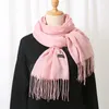 Femmes écharpe hiver Hijab glands longue dame châles cachemire comme Pashmina Bandana foulards enveloppes Echarpe mode couleur unie écharpe