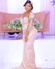 2022 Arabiska ASO EBI Champagne Mermaid Prom Dresses Sequined Lace Evening Formal Party Second Reception Birthday Engagement Gowns Dress ZJ888