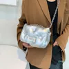 الأكياس المسائية سيدات الوجه Fluffy Handbag Fashion Pu Square Messenger Bag Wallet Retro Down Cotton One Counter