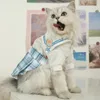 Kedi Kostümleri Köpek Giyim Pet Kukla Kedi Elbiseler Sfenks Kediler İçin Yaz Etek Giysileri Giyim İngilizce Kısa Mavi Kitten İnce Stil Sevimli Elbise 220908