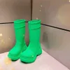 Rain Boots Ankle Boots Long Boots Outdoor Luxury Design High Platform Big Head Thick Bottom Non-Slip Jelly Color