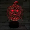 Halloween Toys Pumpkin 3D Acr￭lico L￢mpada de mesa Halloween Decora￧￣o do feriado Touch Controle remoto LED LED Ilus￣o Night Light Hologram Lamp 220908