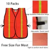 Autres équipements de protection L Gilet de sécurité haute visibilité en gros gilets réfléchissants chemise avec poches zippées XL pour Outd Sports2010 Amqnz