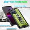 Military Shield Telefonfodral f￶r iPhone 14 14Pro 13 12 11 Botte Opener Bracket Prevention Shells